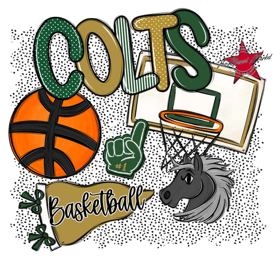 Colts Basketball Spirit-Green & Gold