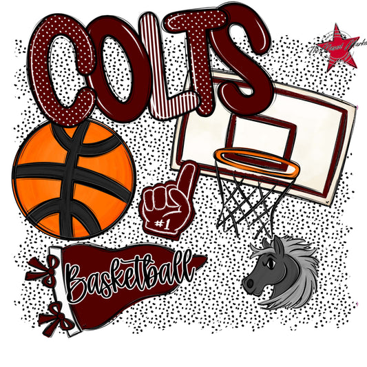 Colts Basketball Spirit-Maroon