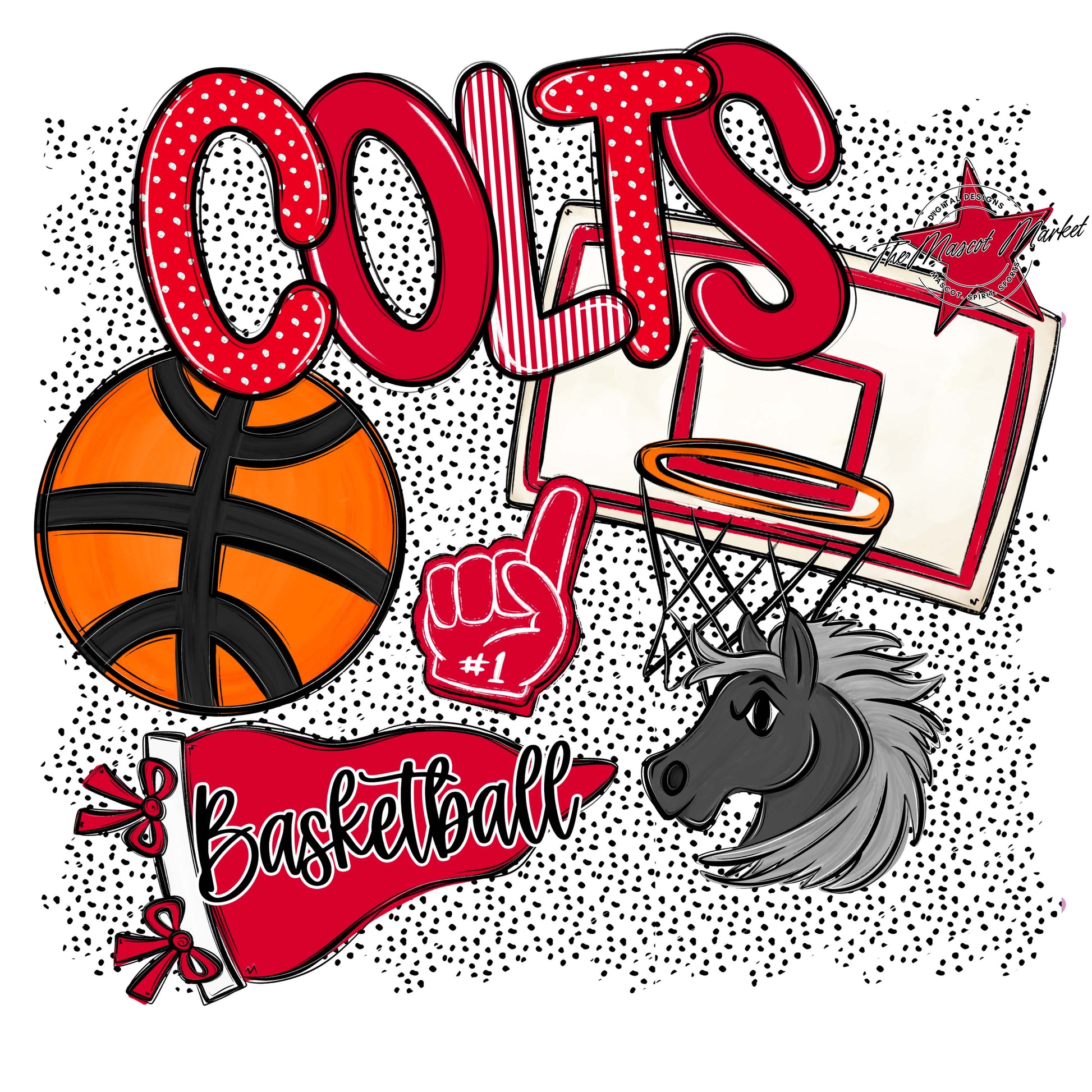 Colts Basketball Spirit-Red