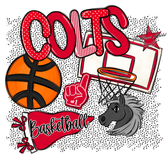Colts Basketball Spirit-Red