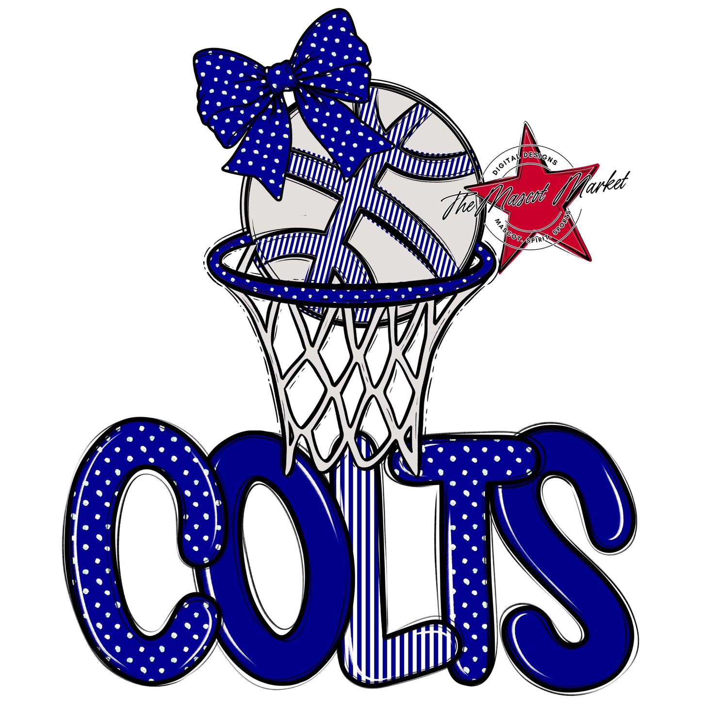 Colts Basketball Spirit Design-Blue