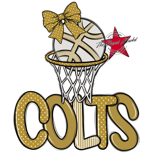 Colts Basketball Spirit Design-Gold