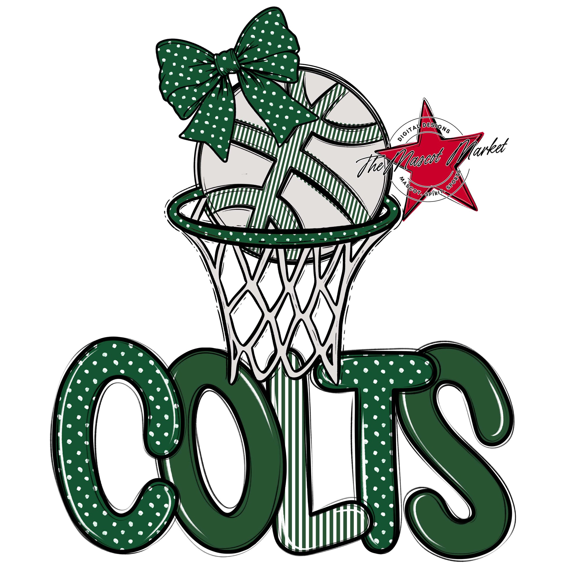 Colts Basketball Spirit Design-Green