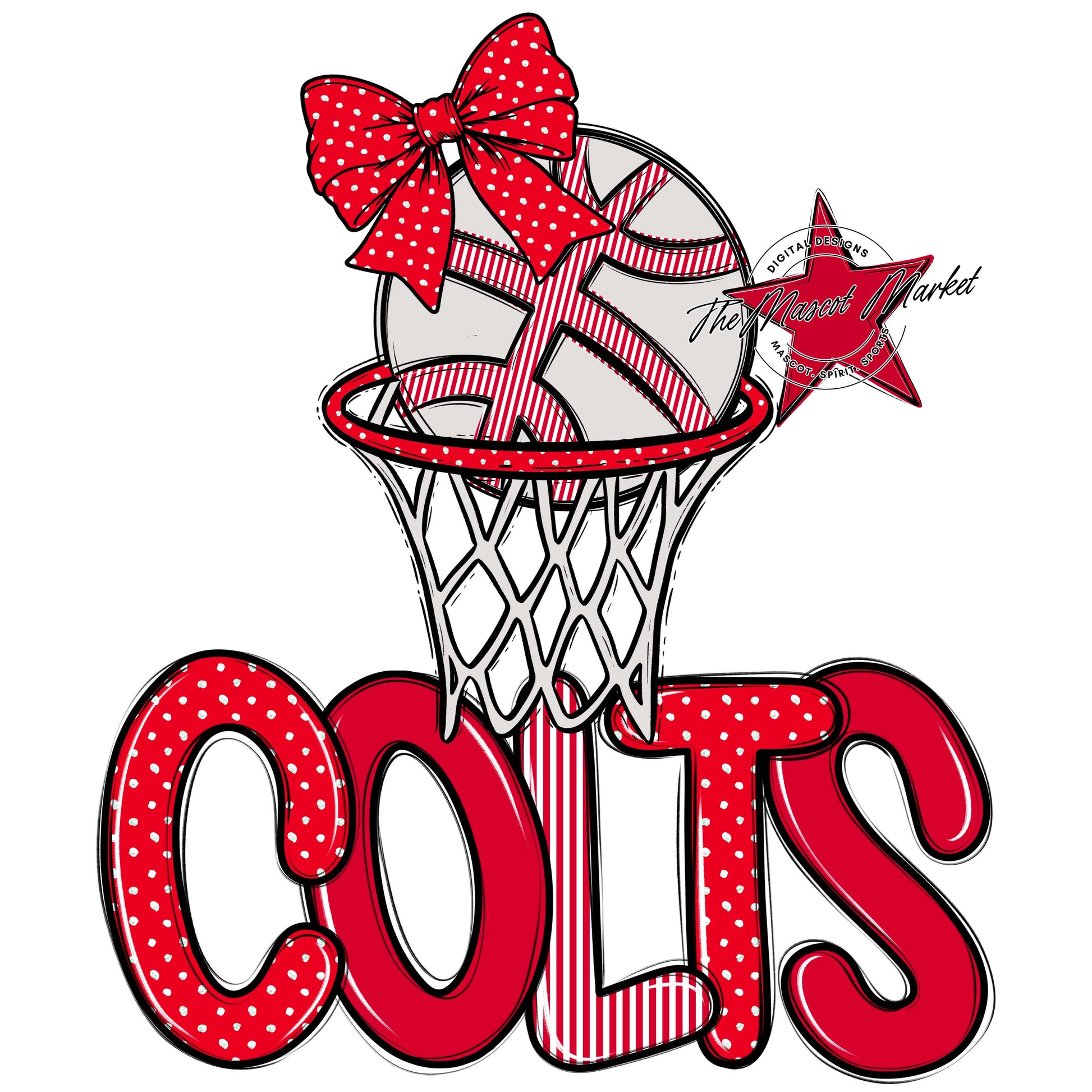 Colts Basketball Spirit Design-Red