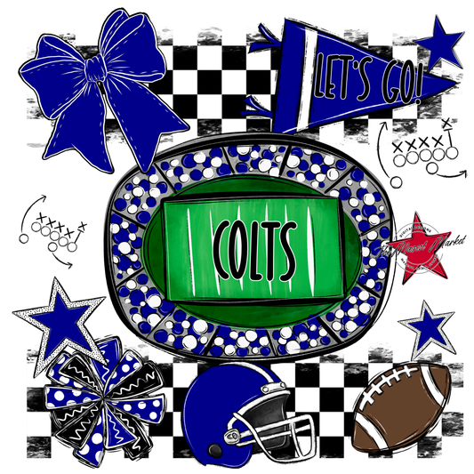 Colts Checkers Spirit Design-Blue
