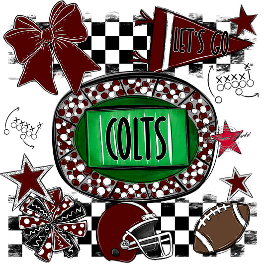 Colts Checkers Spirit Design-Maroon