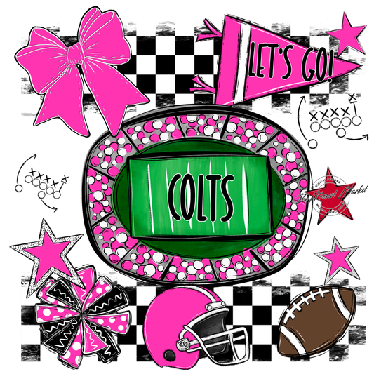 Colts Checkers Spirit Design-Pink