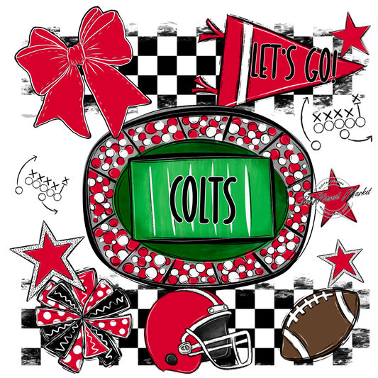 Colts Checkers Spirit Design-Red