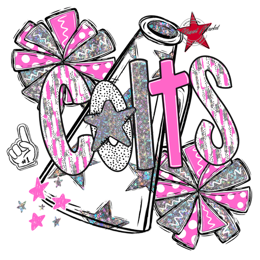 Colts Cheer Megaphone Scrape-Baby Pink