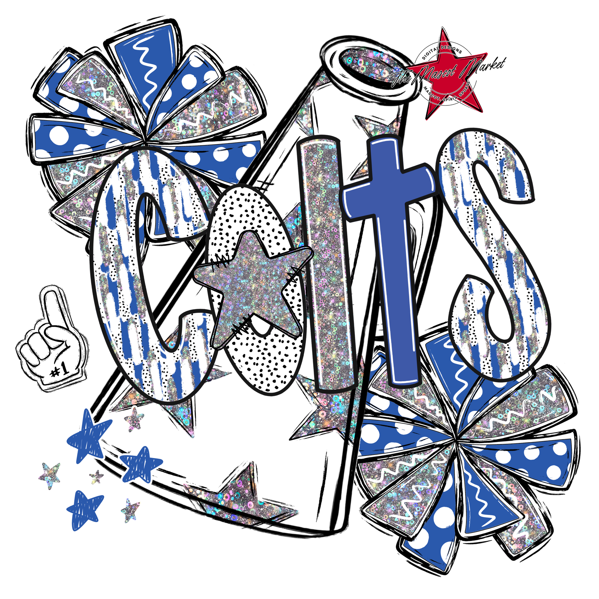 Colts Cheer Megaphone Scrape-Off Blue