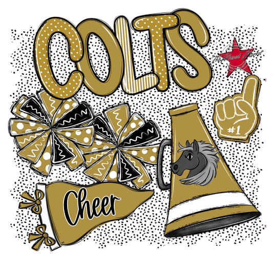 Colts Cheer Spirit-Gold
