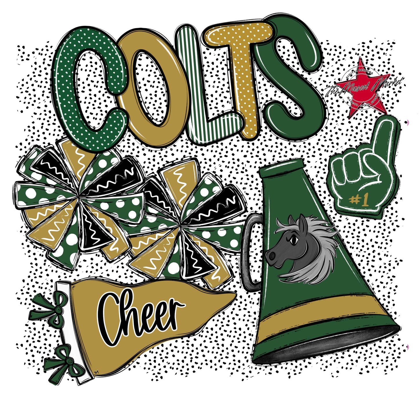 Colts Cheer Spirit-Green & Gold