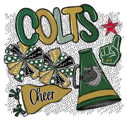 Colts Cheer Spirit-Green & Gold