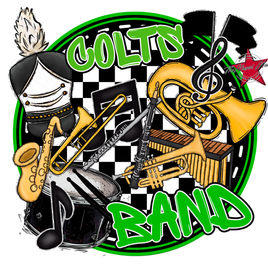 Colts Circle Band Design-Bright Green