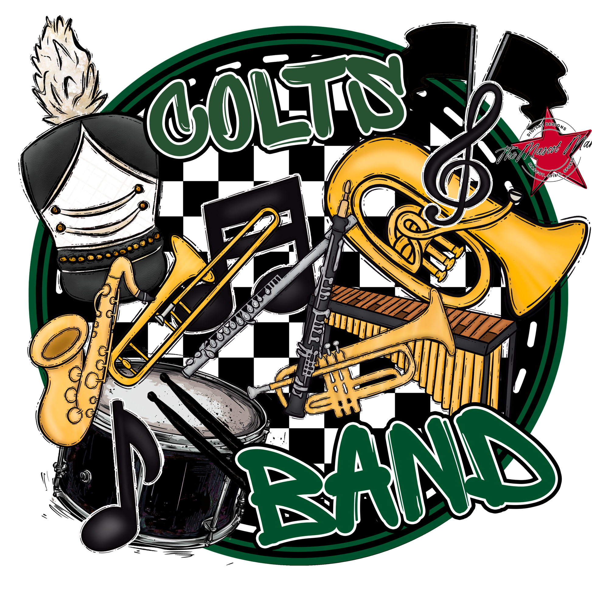 Colts Circle Band Design-Green