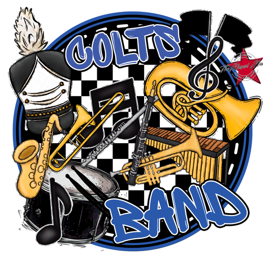Colts Circle Band Design-Off Blue