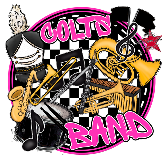 Colts Circle Band Design-Pink