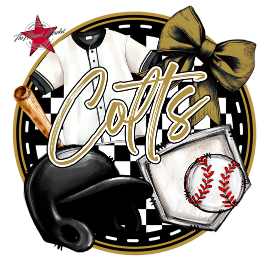Colts Circle Baseball Design-Gold