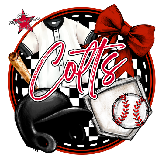 Colts Circle Baseball Design-Red