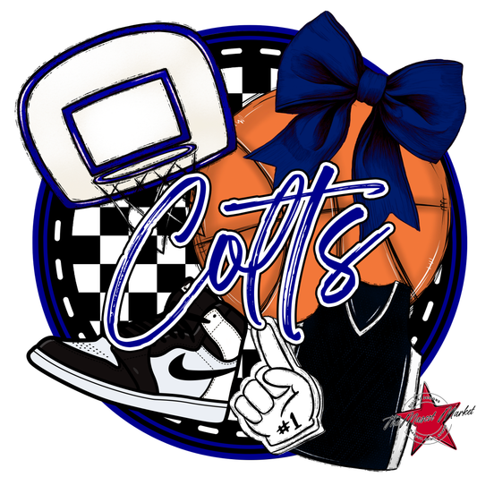 Colts Circle Basketball Design-Blue