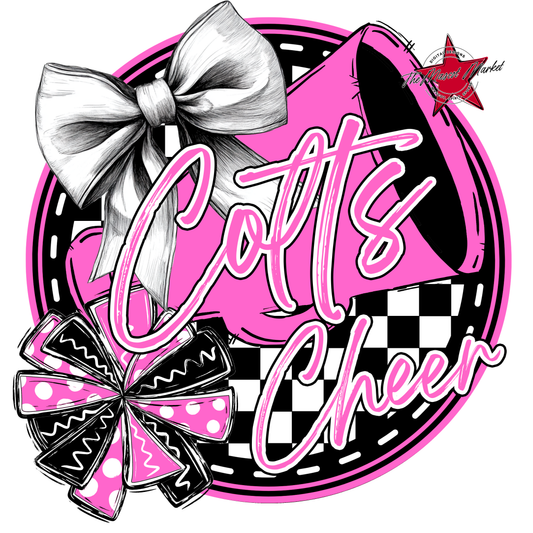 Colts Circle Cheer Design-Baby Pink