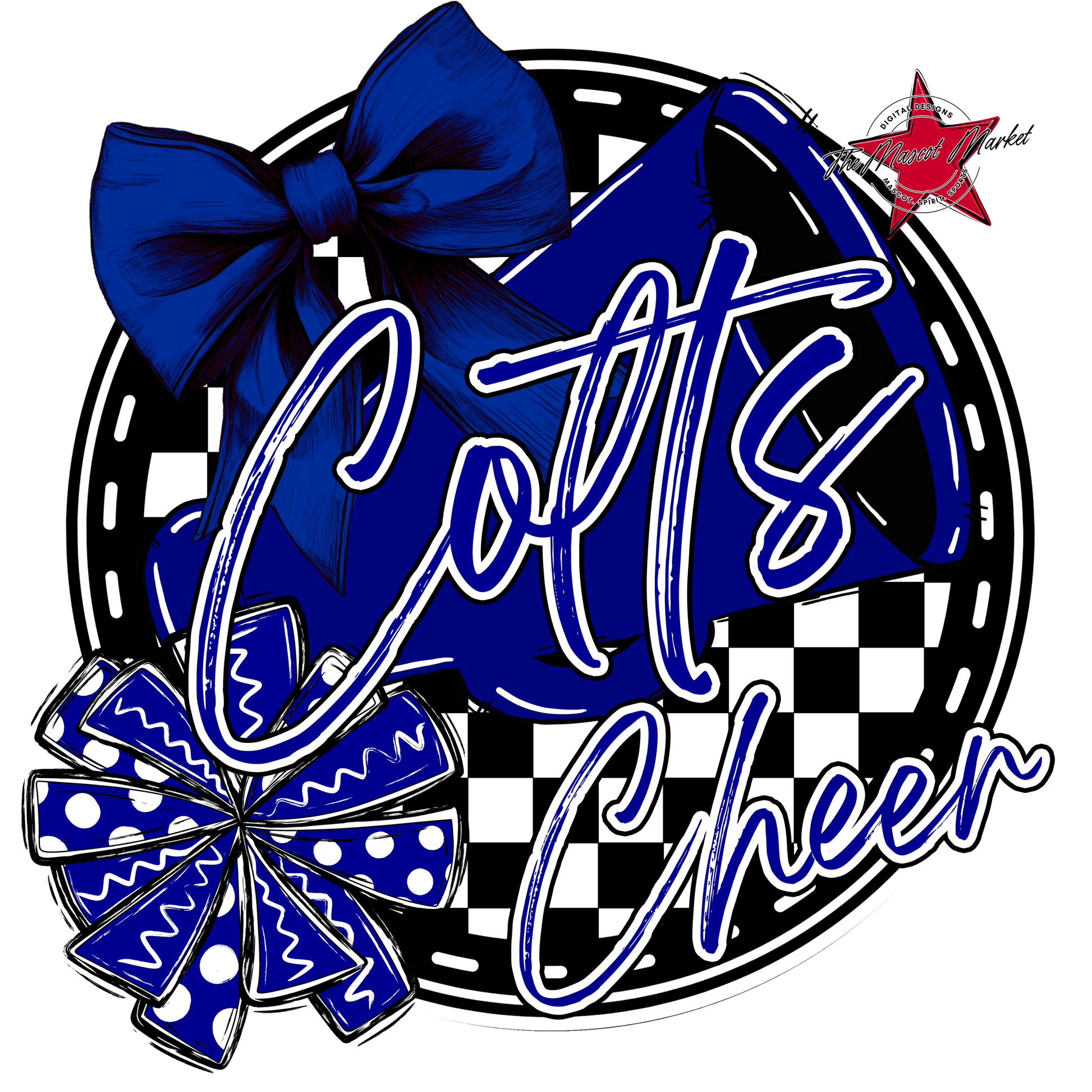 Colts Circle Cheer Design-Blue