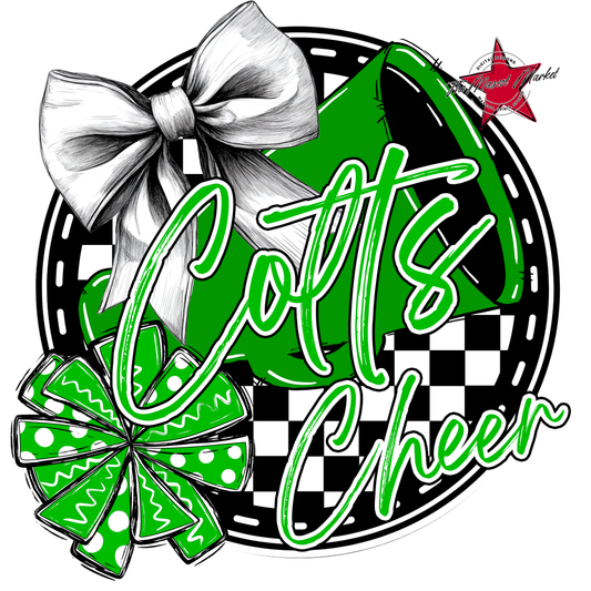Colts Circle Cheer Design-Bright Green