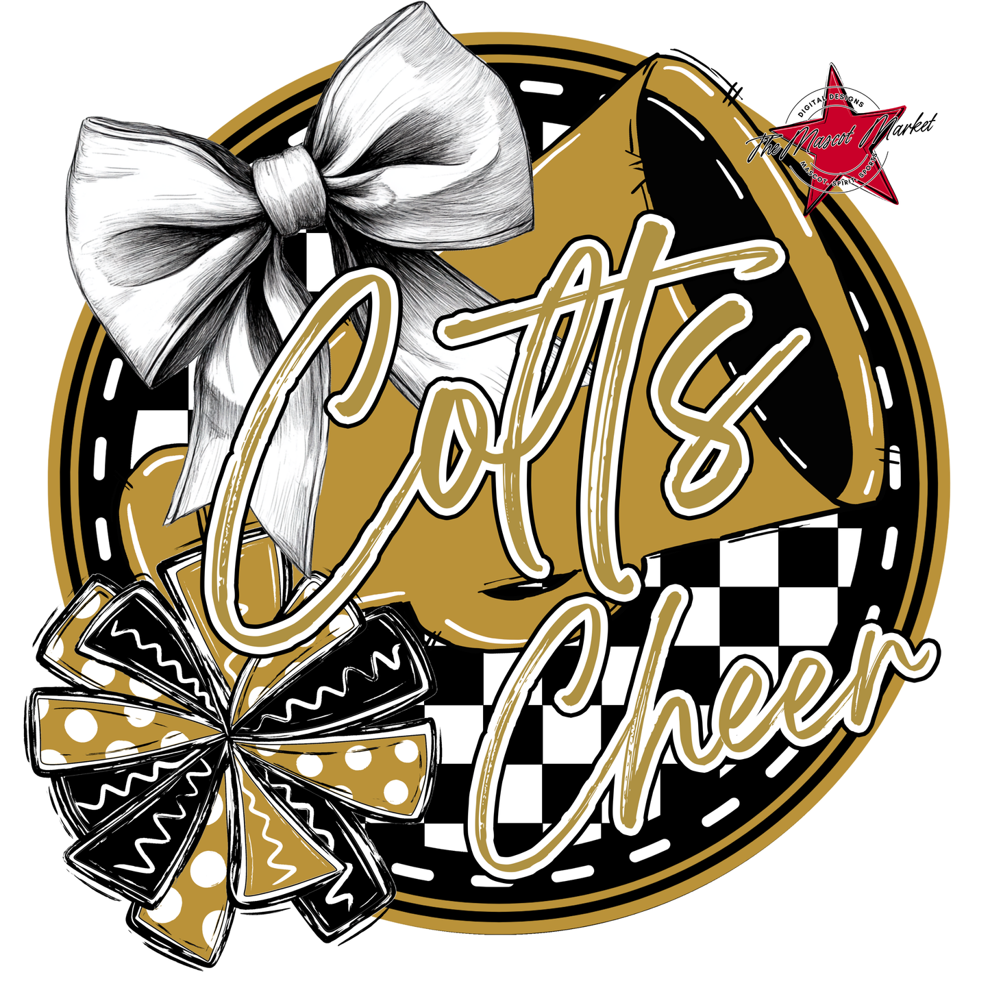 Colts Circle Cheer Design-Gold