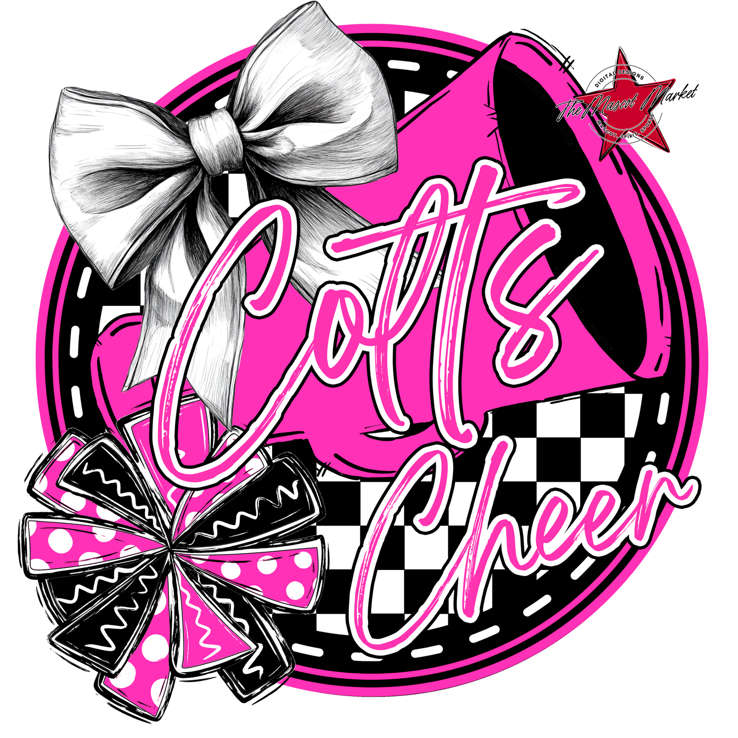 Colts Circle Cheer Design-Pink