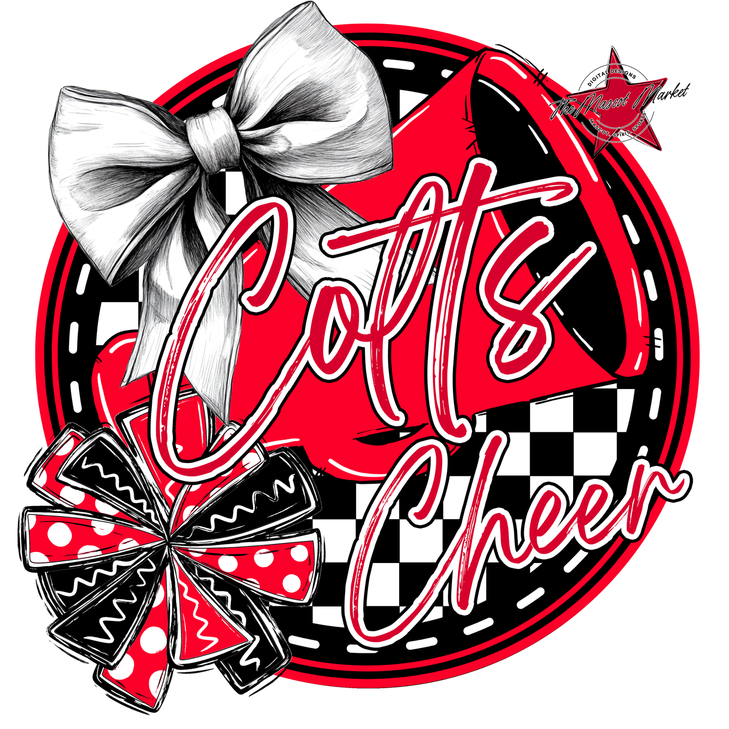 Colts Circle Cheer Design-Red