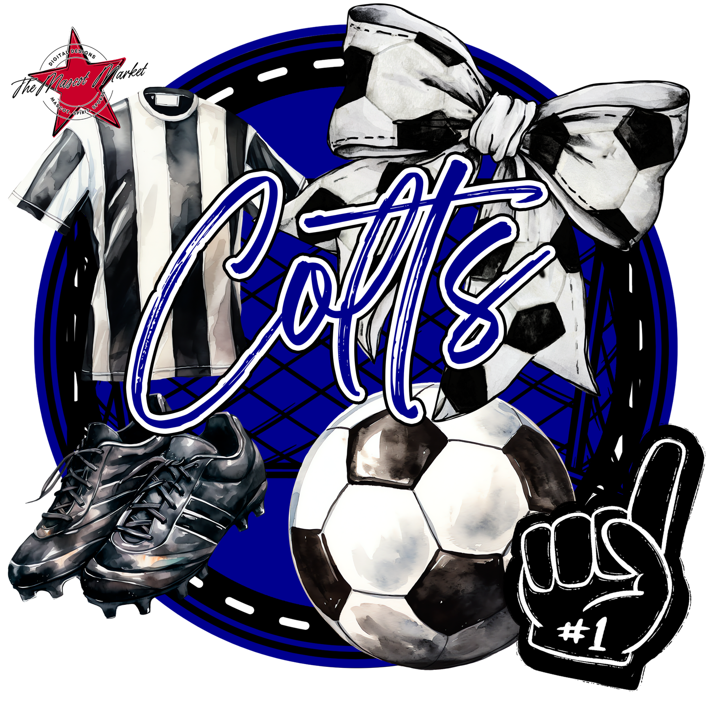 Colts Circle Soccer Design-Blue