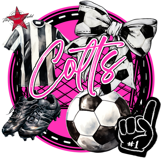 Colts Circle Soccer Design-Pink