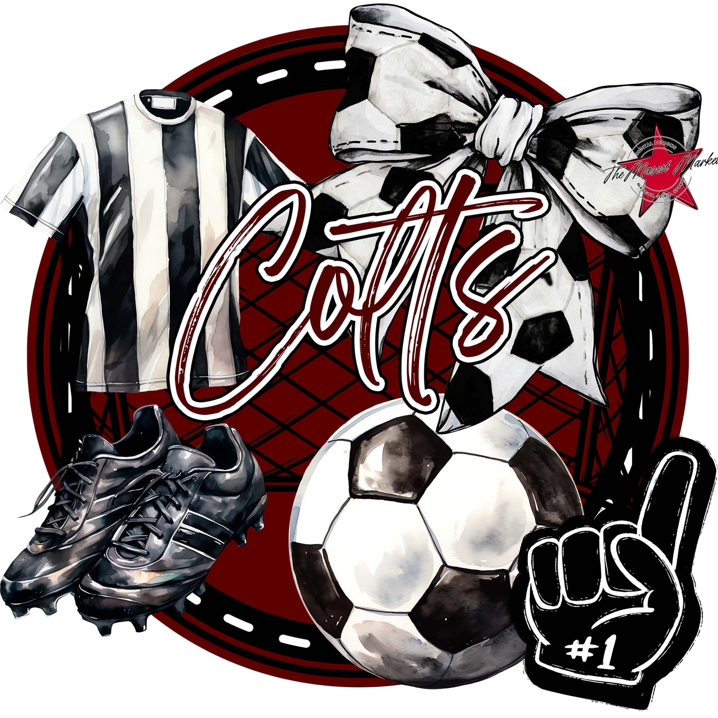 Colts Circle Soccer Design-Maroon