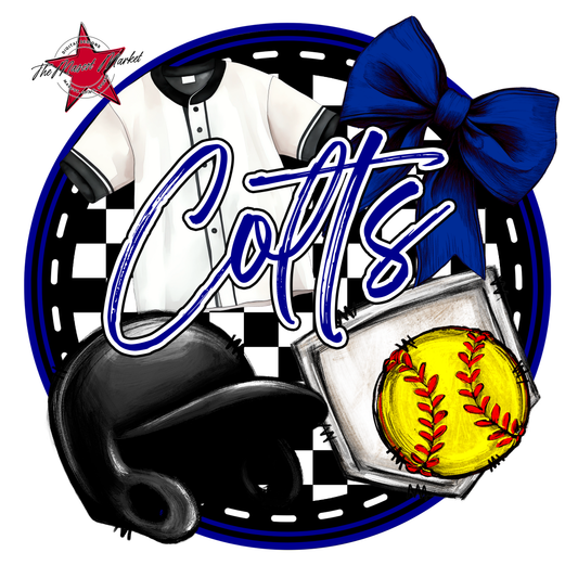 Colts Circle Softball Design-Blue