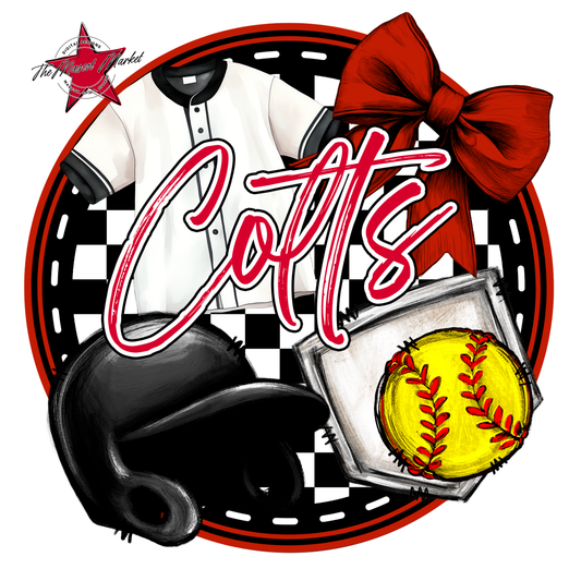 Colts Circle Softball Design-Red