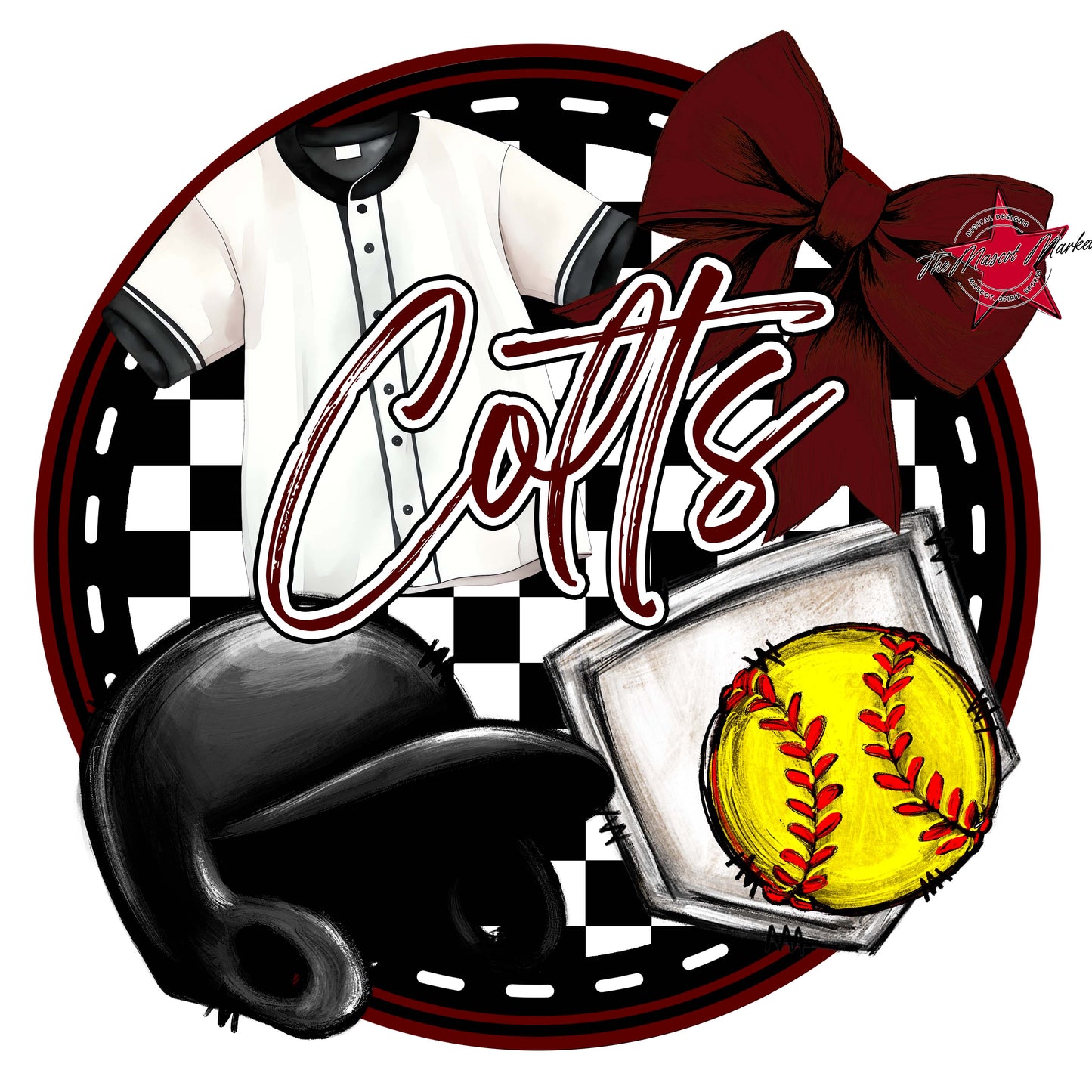 Colts Circle Softball Design-Maroon