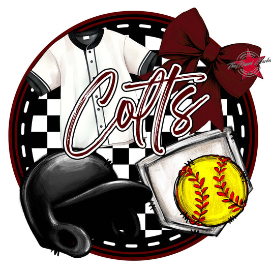 Colts Circle Softball Design-Maroon