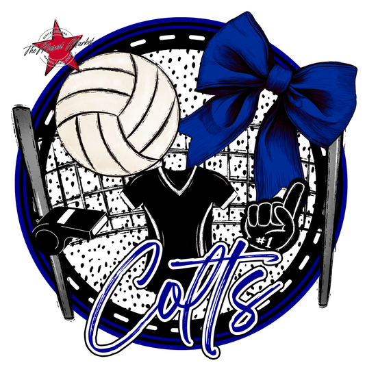 Colts Circle Volleyball Design-Blue