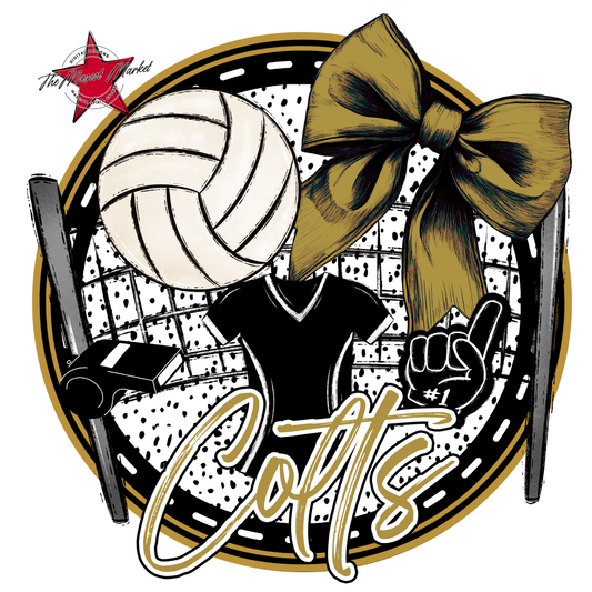 Colts Circle Volleyball Design-Gold