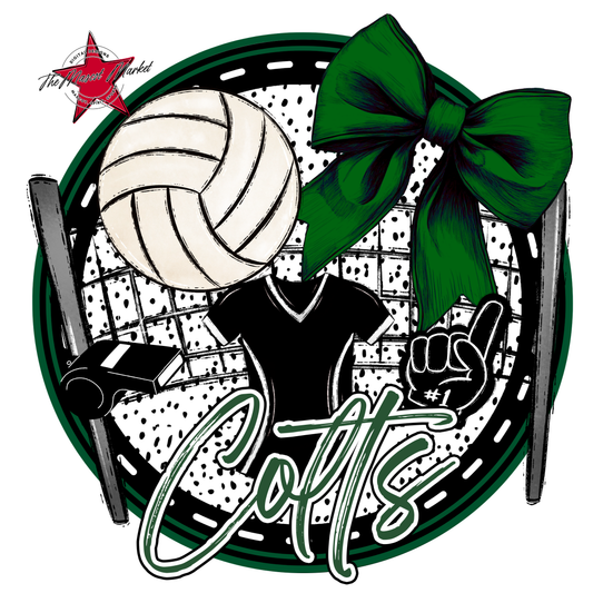 Colts Circle Volleyball Design-Green