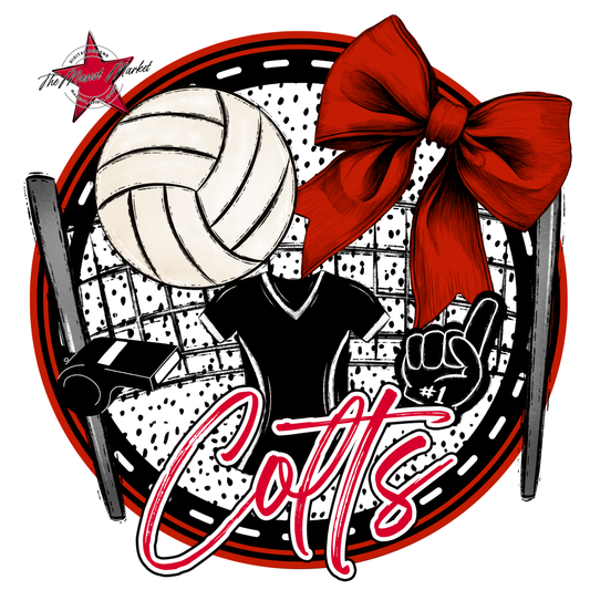Colts Circle Volleyball Design-Red