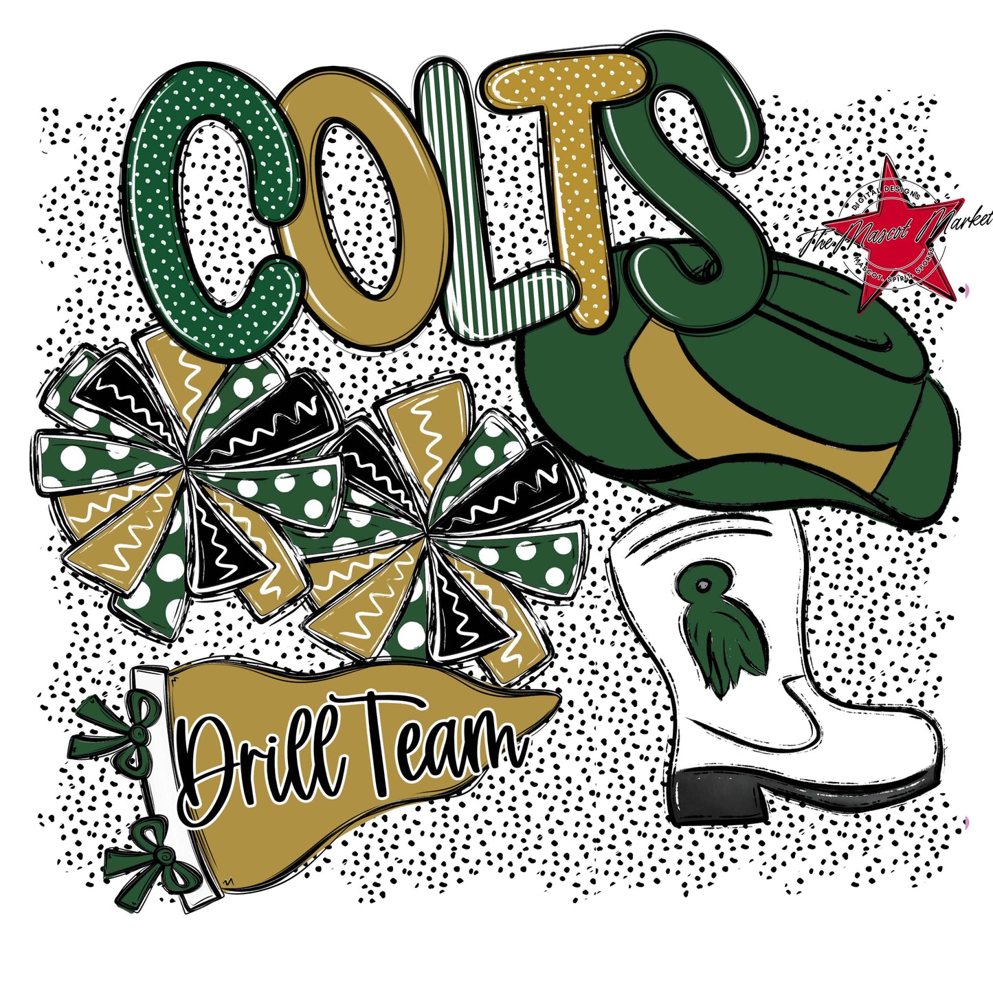 Colts Drillteam Spirit-Green & Gold