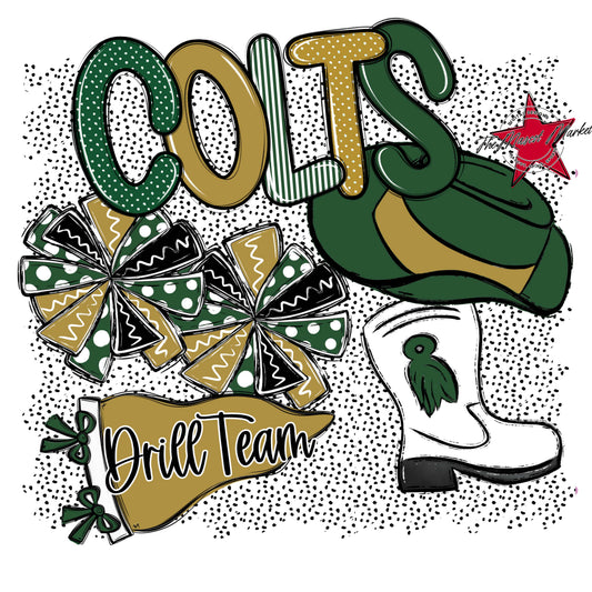 Colts Drillteam Spirit-Green & Gold