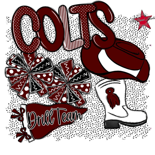 Colts Drillteam Spirit-Maroon
