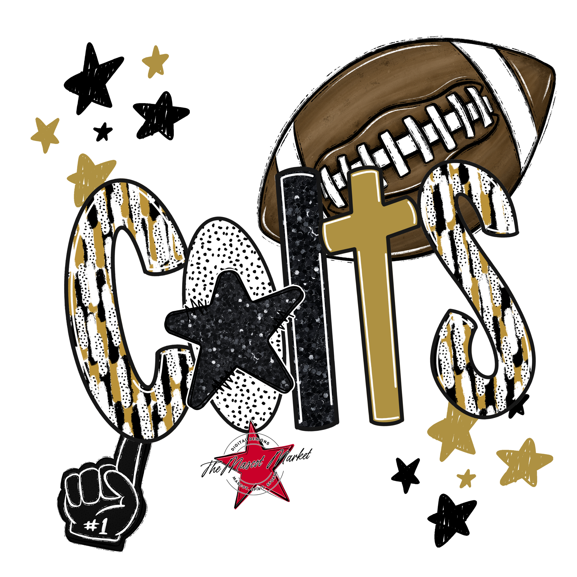 Colts Football Scrape-Gold