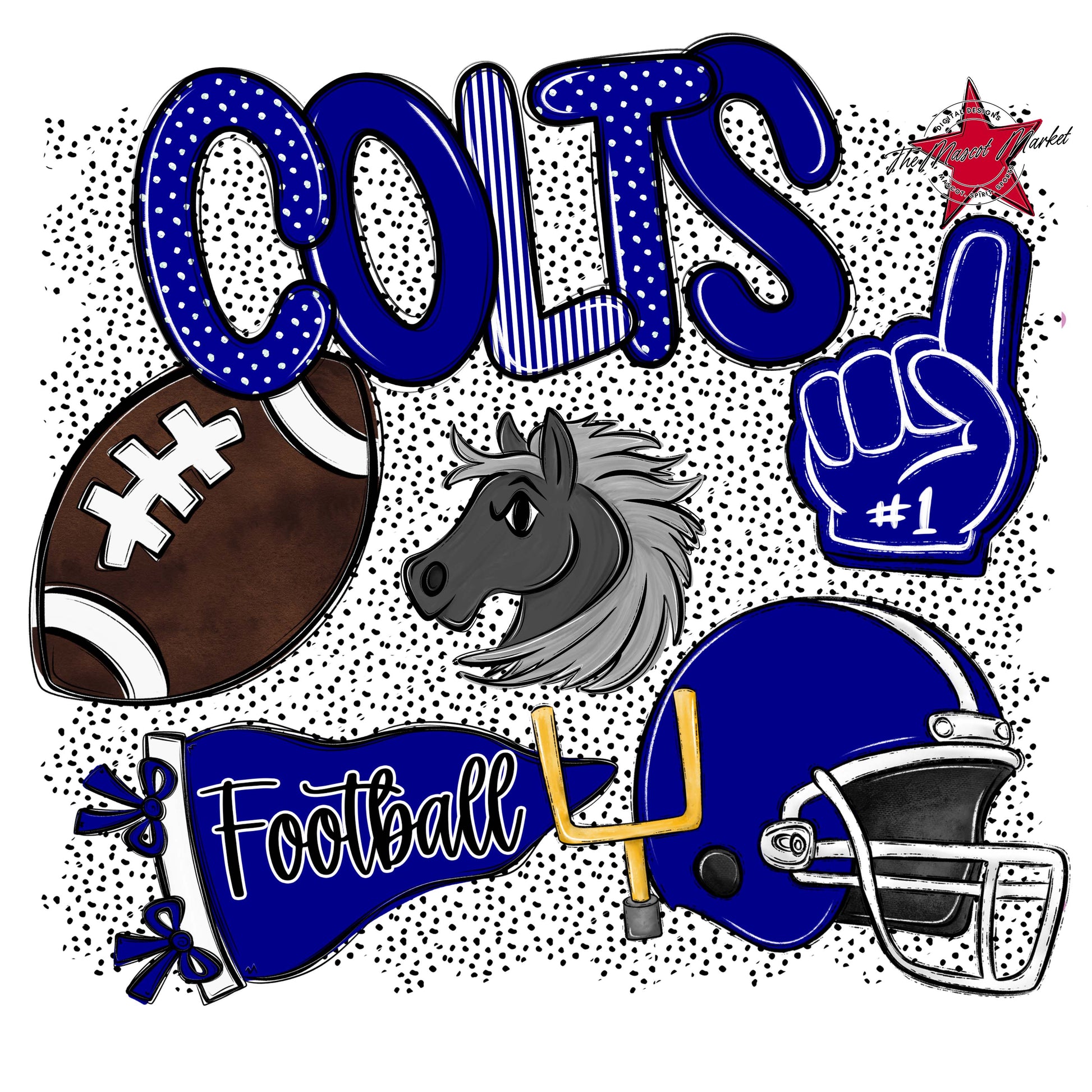 Colts Football Spirit-Blue