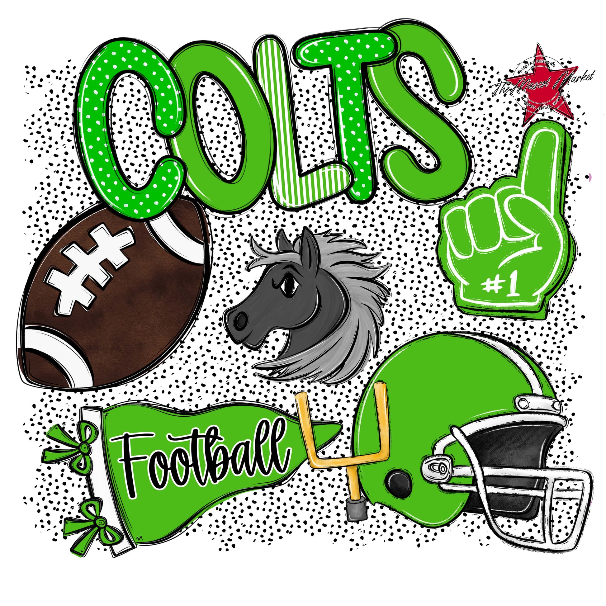 Colts Football Spirit-Bright Green