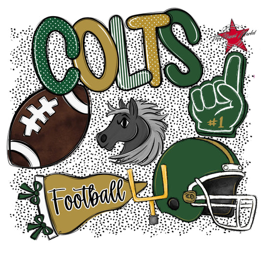 Colts Football Spirit-Green & Gold