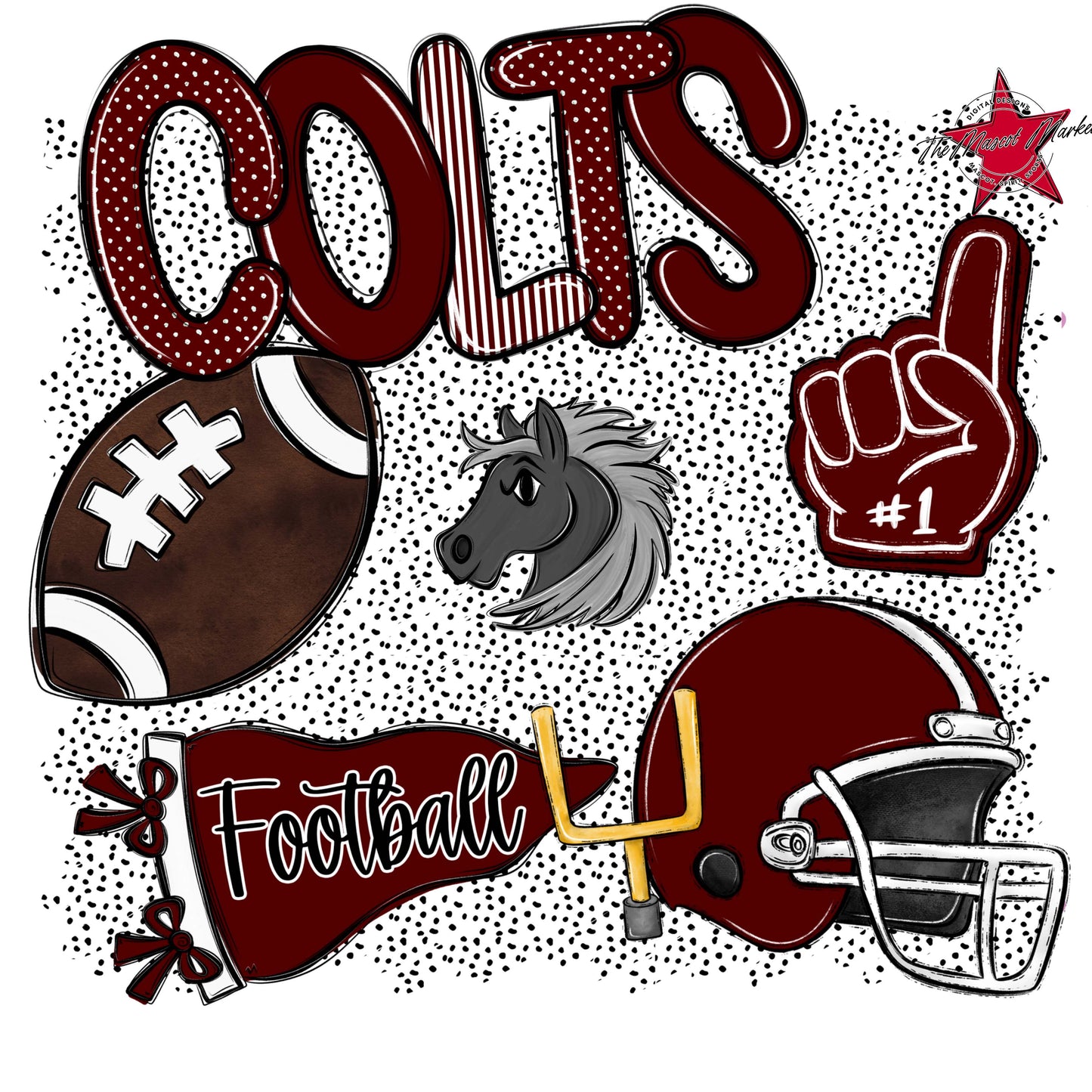 Colts Football Spirit-Maroon