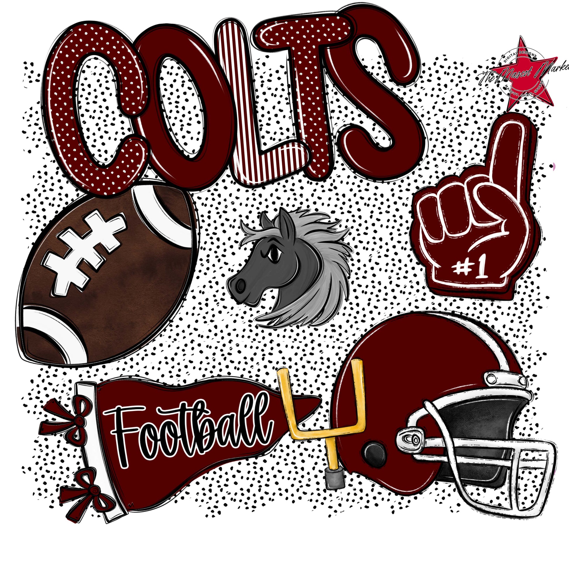 Colts Football Spirit-Maroon